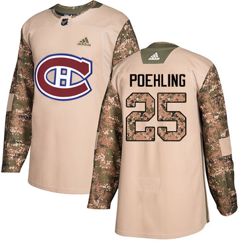 Adidas Canadiens #25 Ryan Poehling Camo Authentic 2017 Veterans Day Stitched Youth NHL Jersey